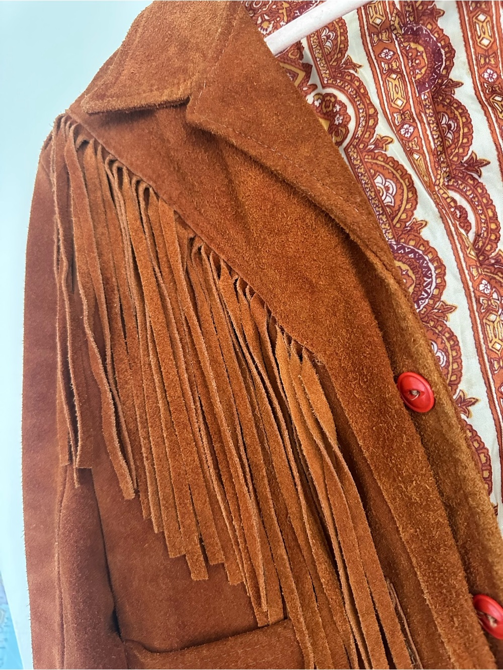 Vintage Fringed Suede Jacket - Rust Brown - Picture 3 of 5